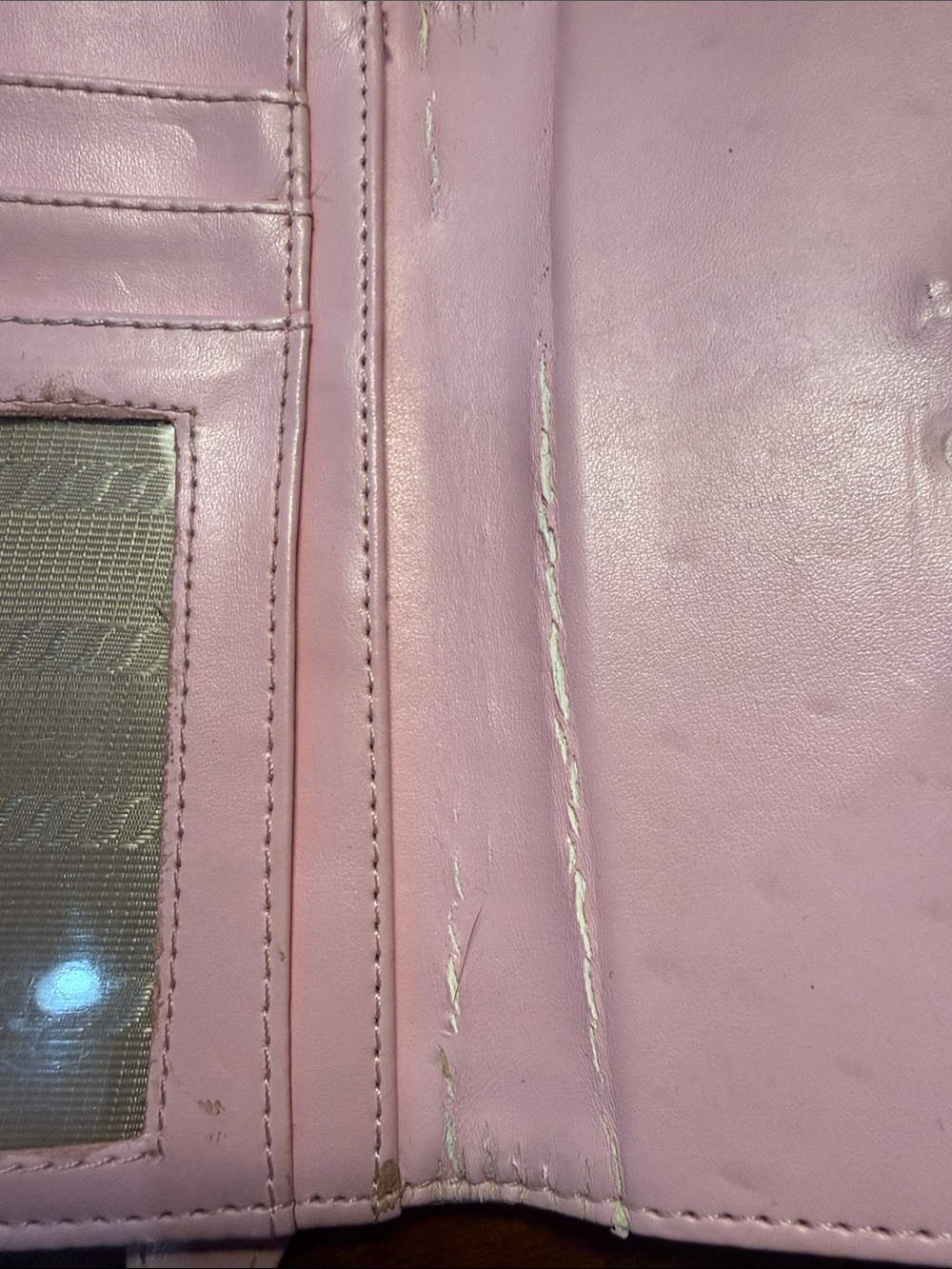Prada Beige Ostrich-Embossed Leather Fold Wallet with Logo Plaque - Picture 4 of 5